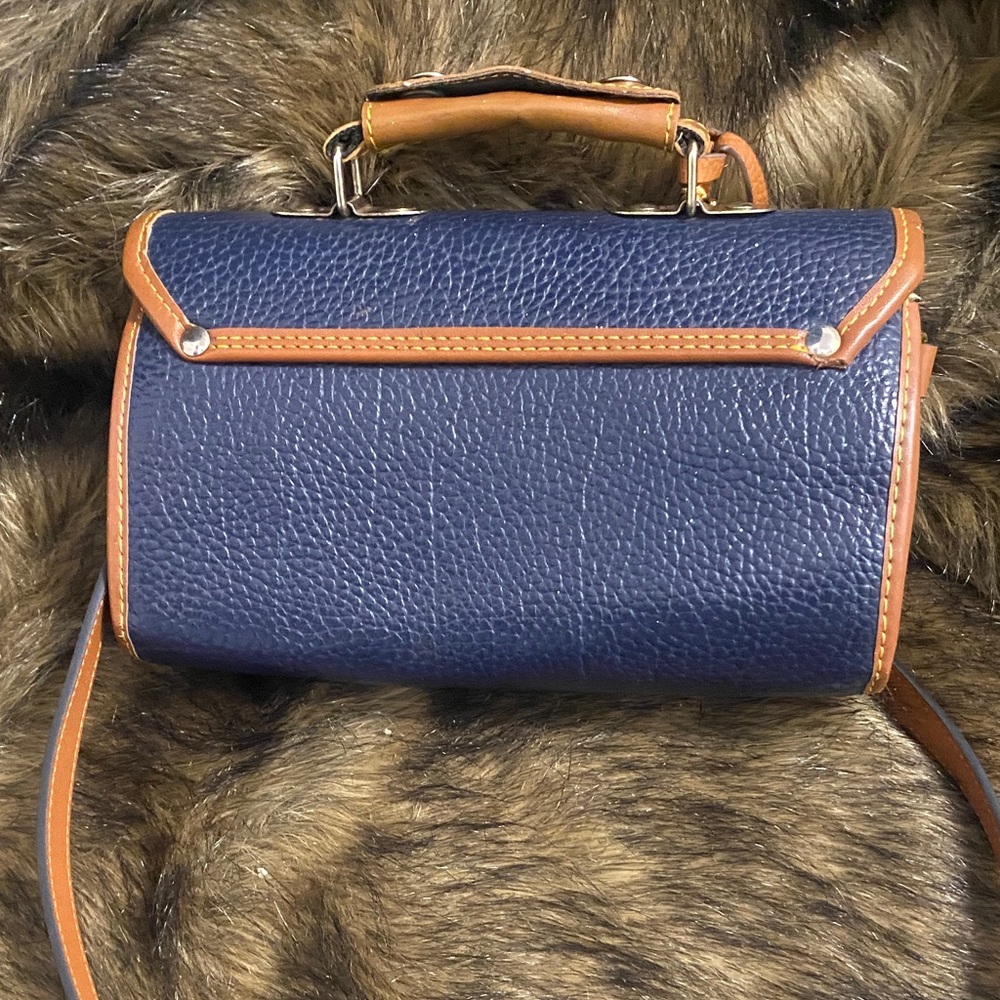 Navy and Brown Leather Women's Bag - Picture 2 of 6